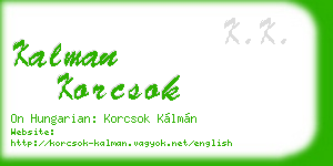 kalman korcsok business card
